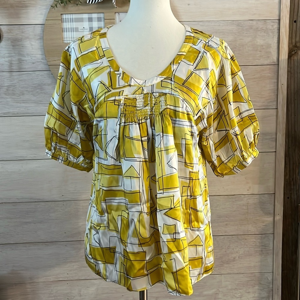 Nine West Yellow Silky Feel Top M